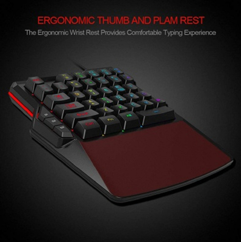 Design ergonômico teclado de computador com fio 19 teclas rolover Macro Função placa de ferro contrapeso suporta monocromo / luz de fundo colorida