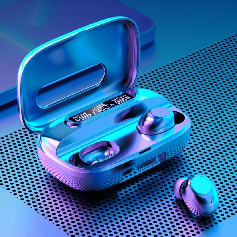 Bluetooth 5.1 fones de ouvido Suporta protocolos A2DP/AVRDP/HFP Fones de ouvido 40mAh Caixa de carregamento 500mAh F10 Drive dinâmico para negócios e esportes
