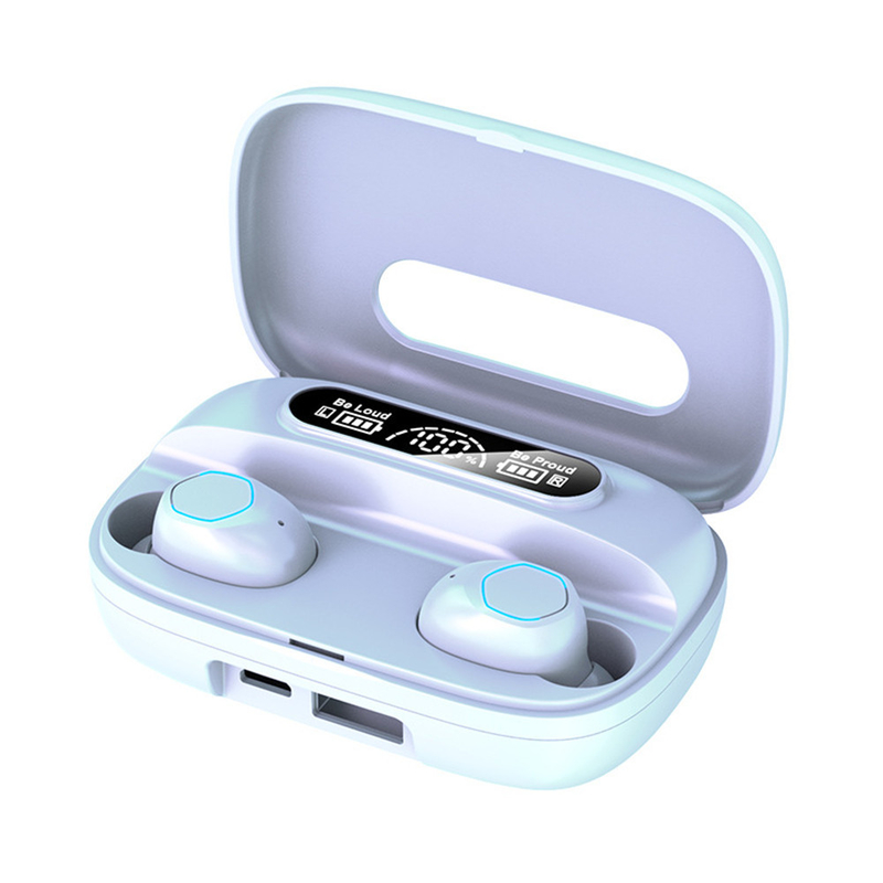 Bluetooth 5.1 fones de ouvido Suporta protocolos A2DP/AVRDP/HFP Fones de ouvido 40mAh Caixa de carregamento 500mAh F10 Drive dinâmico para negócios e esportes