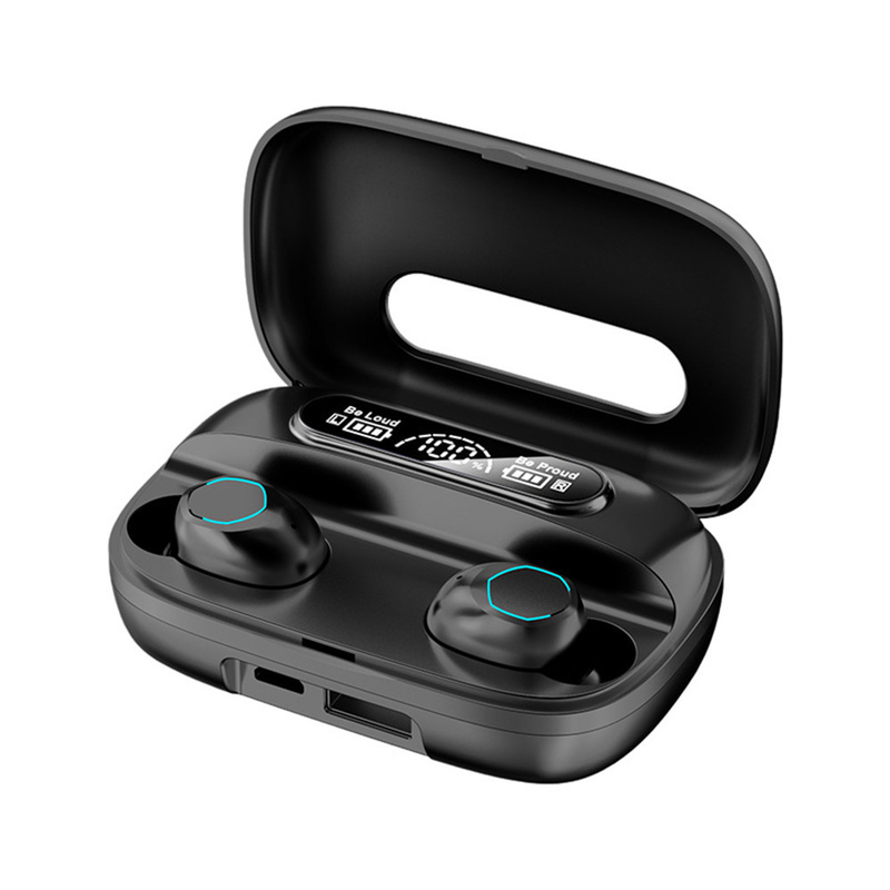 Bluetooth 5.1 fones de ouvido Suporta protocolos A2DP/AVRDP/HFP Fones de ouvido 40mAh Caixa de carregamento 500mAh F10 Drive dinâmico para negócios e esportes