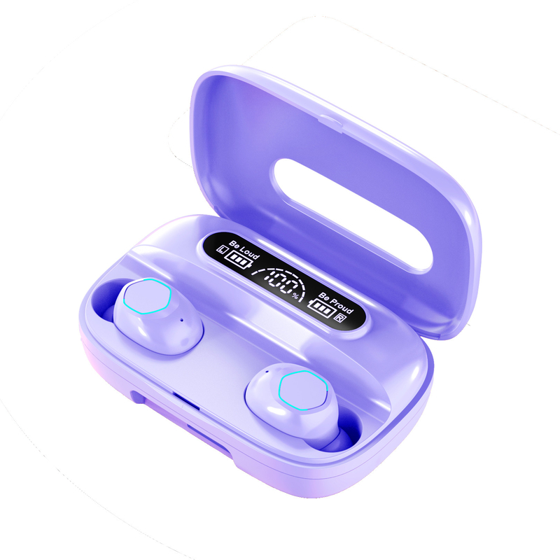 Bluetooth 5.1 fones de ouvido Suporta protocolos A2DP/AVRDP/HFP Fones de ouvido 40mAh Caixa de carregamento 500mAh F10 Drive dinâmico para negócios e esportes