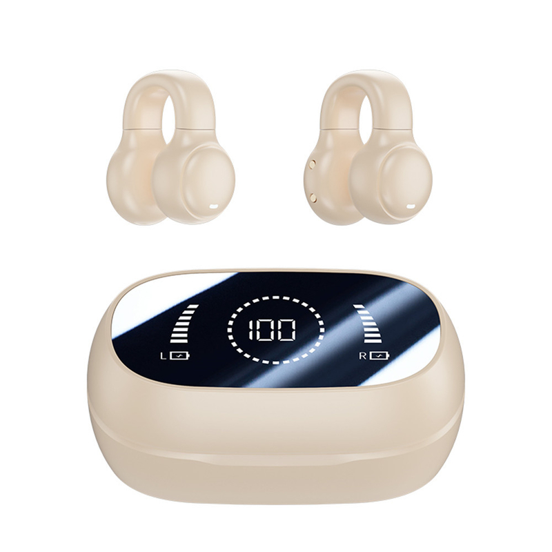 Bluetooth 5.3 fones de ouvido Design de ouvido totalmente aberto 9D Surround Sound Game Audio-sync HIFI Digital Display 1.5H Carregamento 6H Single Playback