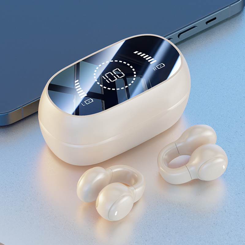 Bluetooth 5.3 fones de ouvido Design de ouvido totalmente aberto 9D Surround Sound Game Audio-sync HIFI Digital Display 1.5H Carregamento 6H Single Playback