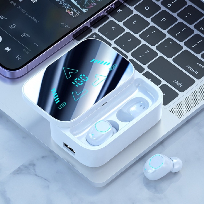 Design de compartimento deslizante Display de espelho inteligente Bluetooth de alta velocidade 5.3 fones de ouvido Bateria de todos os climas Vida resistente à água Para esportes