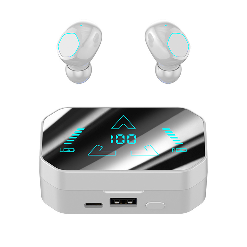 Bluetooth 5.3, F10 Auscultadores In-ear à prova de água e poeira com ecrã digital Design ergonômico para uso em jogos esportivos