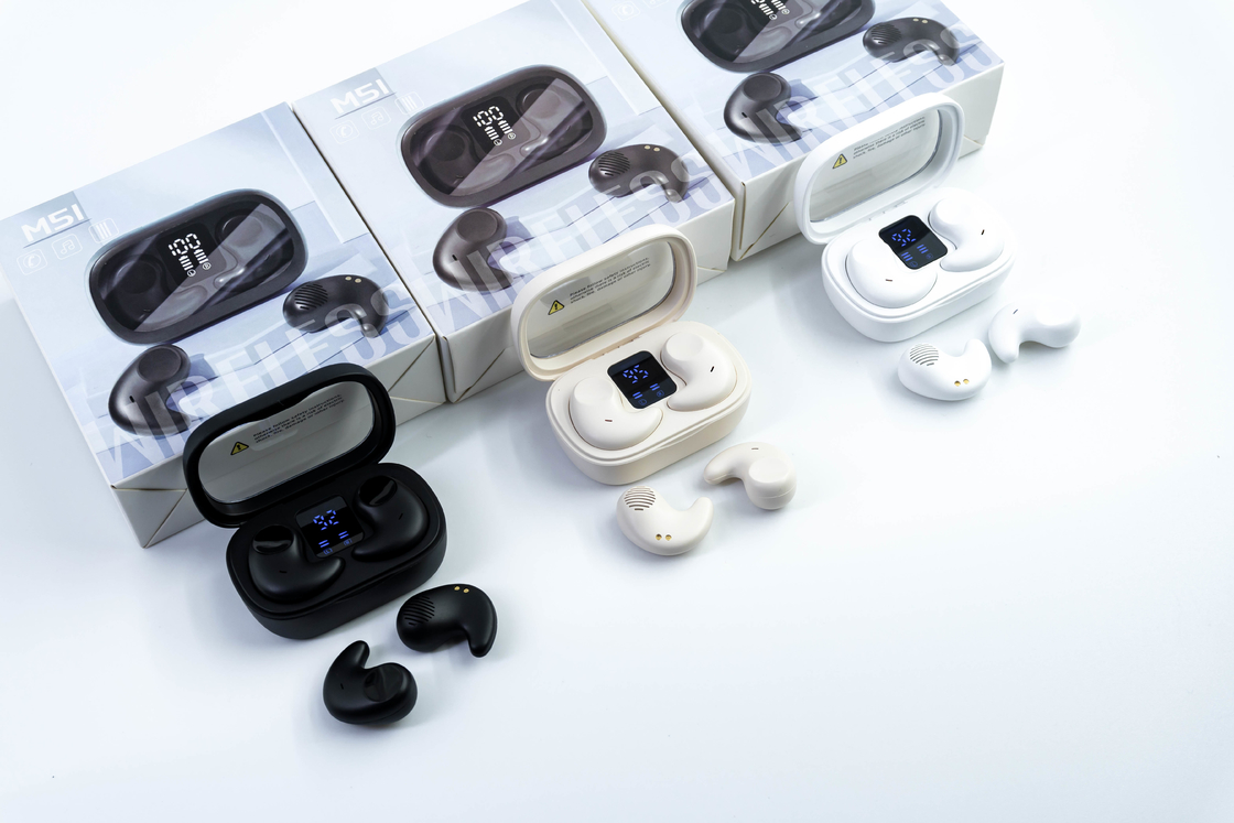 Orelha única 5.7×3.7×2.4cm, leve e fina Sem design de orelha para dormir lado confortável Funções de som envolvente HIFI
