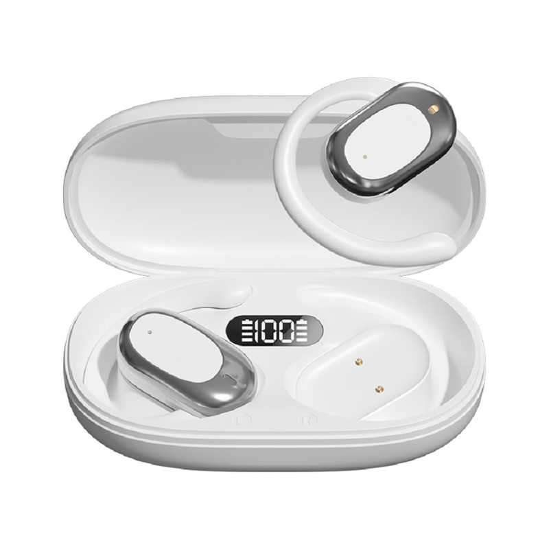 90° Ganchos de Ouvido Ajustáveis Bluetooth Auscultador F14.2 Diafragma Biológico Ultrafinho, Bluetooth 5.4 Com Suporte AAC/SBC, Design de Sensibilidade Zero