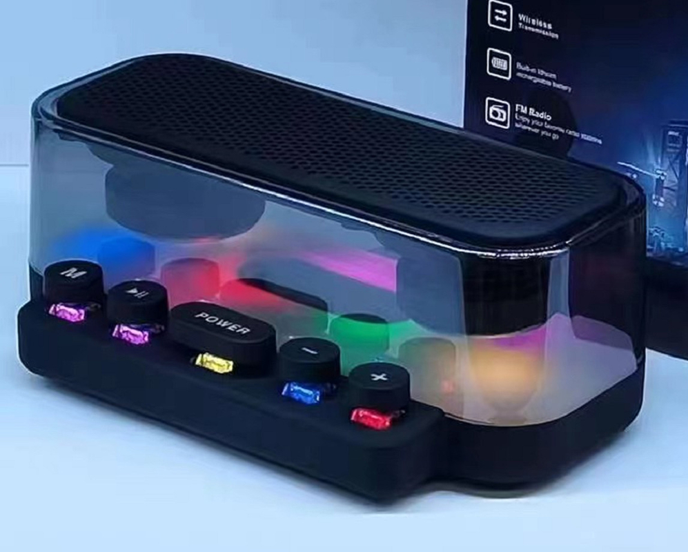 10W Power Black Bluetooth alto-falante com bateria de 2400mAh/1200mAh/800mAh Suporta TF / FM Playback e cartão de memória de 32GB