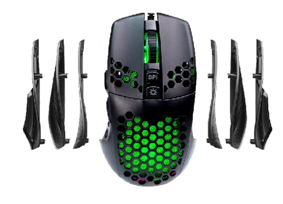 Ajustável 8000DPI em 5 Níveis teclados Mouse Combos 58g 128*78*42MM 9D Design Ergonômico 8M Micro Movimentos Iluminação RGB para FPS e MMORPG jogadores