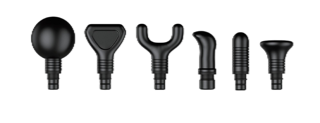 6 cabeças de massagem 30W 1-30 velocidade ajustável arma de massagem corporal com ecrã LCD / interruptor físico + controle táctil, bateria de 2500mAh