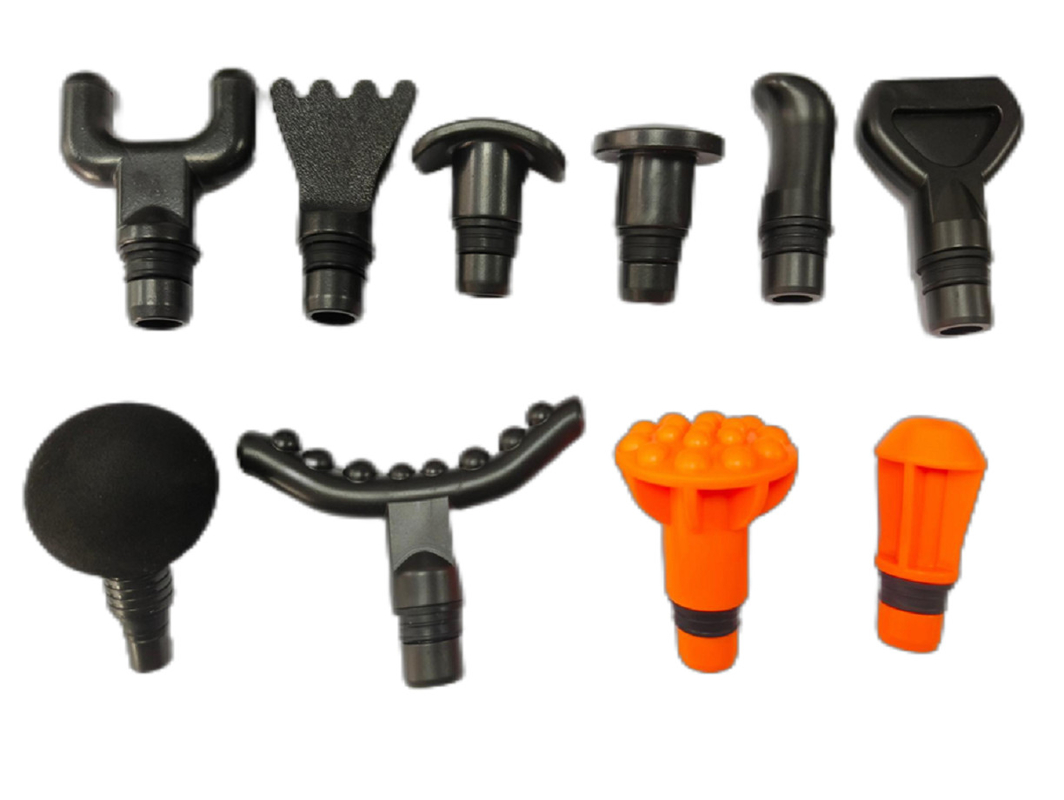 Pistola de massagem portátil de 60W com design ergonômico e 10 cabeças de massagem
