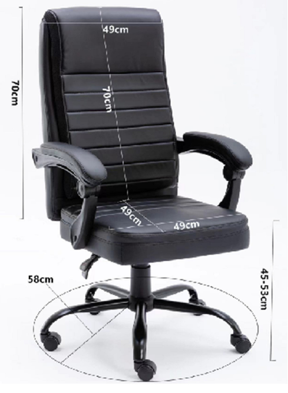 Mecanismo multifuncional Cadeira de mesa de jogos ergonômica com apoios de braço e encosto de PU de alta rebote Base de cromo de 320 mm com rodas de nylon