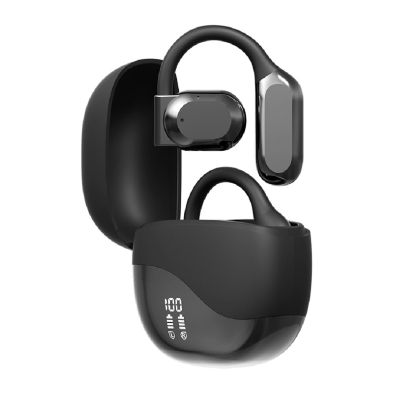 Bluetooth 5.4 fone de ouvido com alcance de 10 metros Até 8-9 horas por chamada Caso de carregamento de 300mAh Fornece energia extra para viagens de negócios etc.