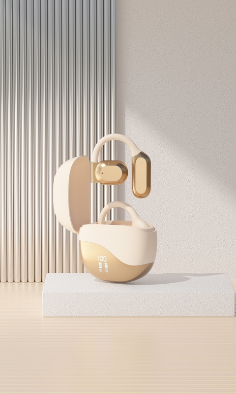 Bluetooth 5.4 fone de ouvido com alcance de 10 metros Até 8-9 horas por chamada Caso de carregamento de 300mAh Fornece energia extra para viagens de negócios etc.
