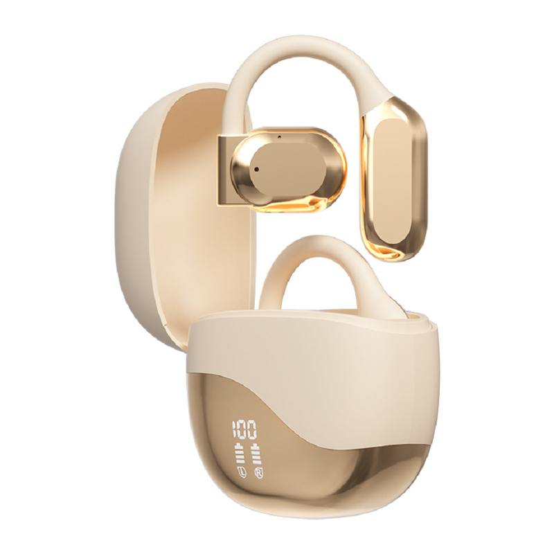 Bluetooth 5.4 fone de ouvido com alcance de 10 metros Até 8-9 horas por chamada Caso de carregamento de 300mAh Fornece energia extra para viagens de negócios etc.