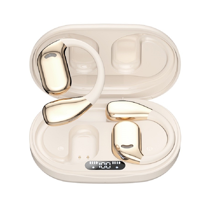 Bluetooth 5.4 TWS auriculares Titânio Composto Diafragma alto-falante 6H tempo de reprodução Com 300mAh caixa de carregamento Bateria digital Display