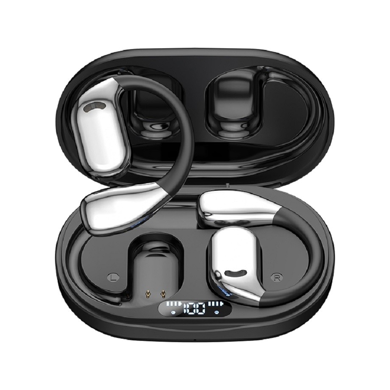 Bluetooth 5.4 TWS auriculares Titânio Composto Diafragma alto-falante 6H tempo de reprodução Com 300mAh caixa de carregamento Bateria digital Display