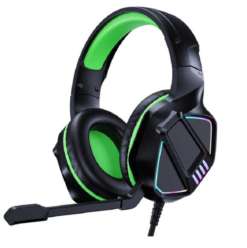 Fones de ouvido para jogos, alto-falante Φ50mm, impedância de 32Ω, conector duplo 3,5mm + USB, cabo de 2m, sensibilidade -55dB