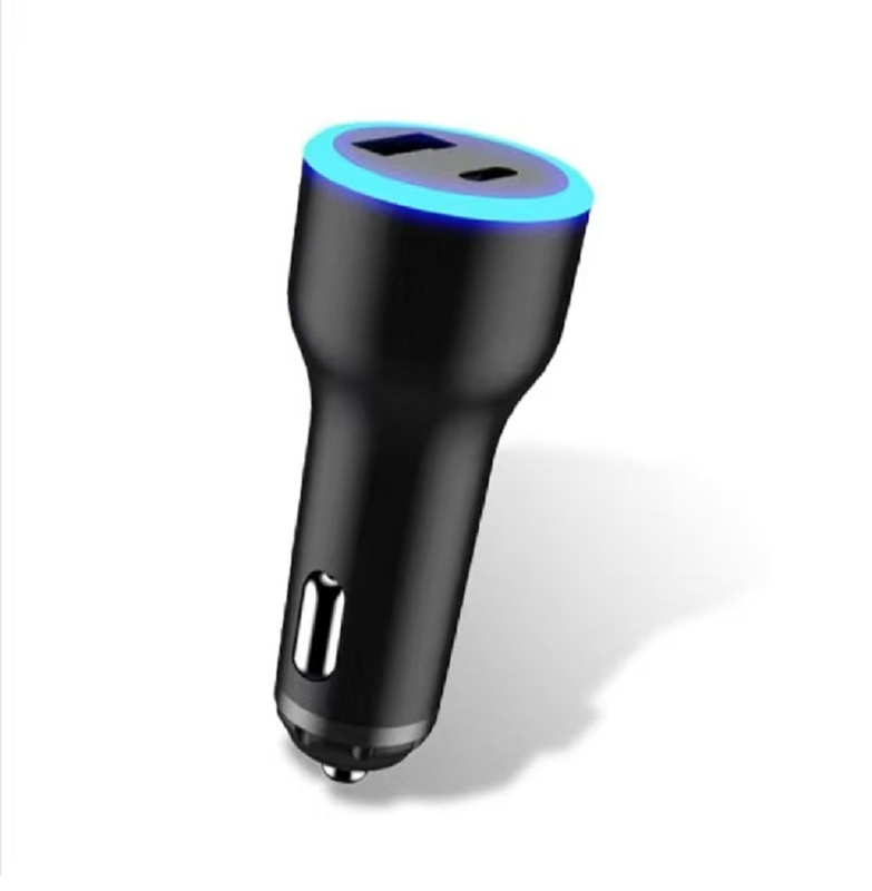 Suporta USB-C PD 65W 20V/3.25A Carregamento rápido de laptop + USB-A QC 18W ABS + PC Material ignífugo Luz de indicador LED azul