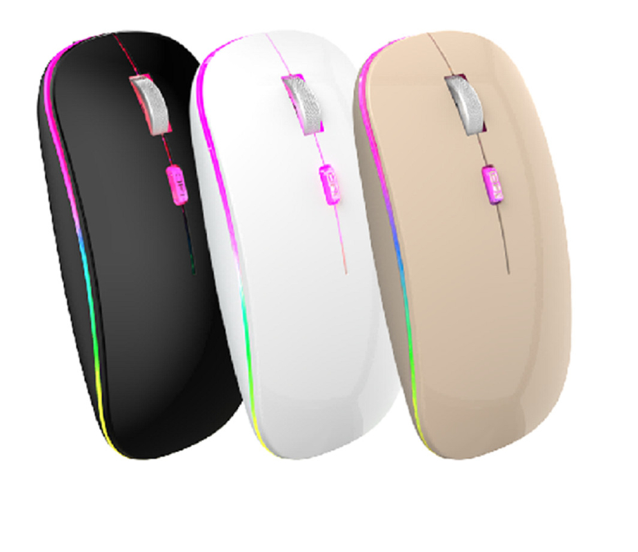 Mouse Bluetooth 2.4G com Windows e IOS 4 botões de precisão Mouse 1600DPI Rastreamento Mouse Lightning recarregável