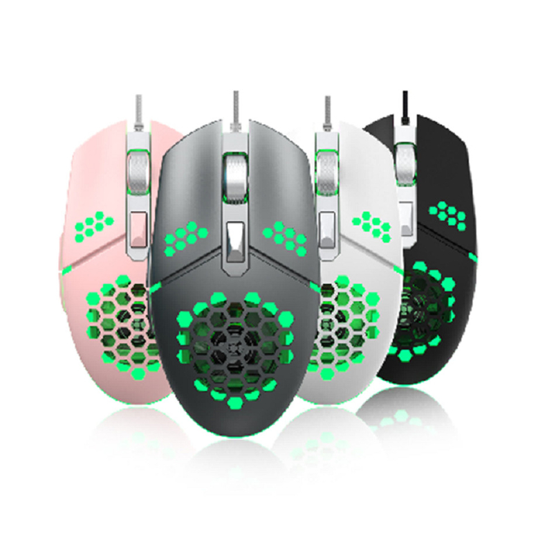 Mouse com fio oferece uma vida útil de botão de 10 milhões de cliques ajustável 6400 DPI Design de 6 botões Iluminação RGB 1.5m cabo USB