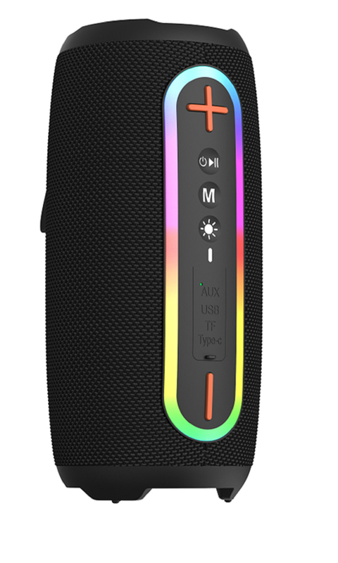 Bluetooth 5.3 2*10W Colunas 2400mAh Bateria Com Carregamento Tipo-C Iluminação Ambiente RGB Cordão