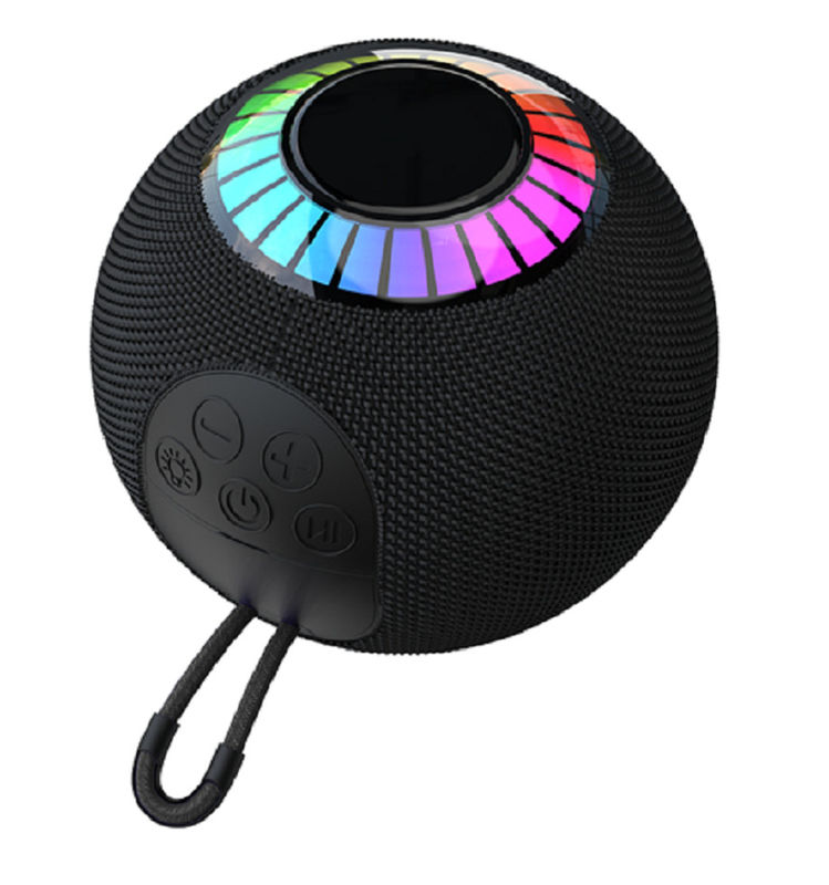 Alto-falante portátil Bluetooth 5.3 com iluminação RGB, bateria de 1200mAh, carregamento Type-C, até 6h de reprodução, suporta AUX / TF / FM / USB