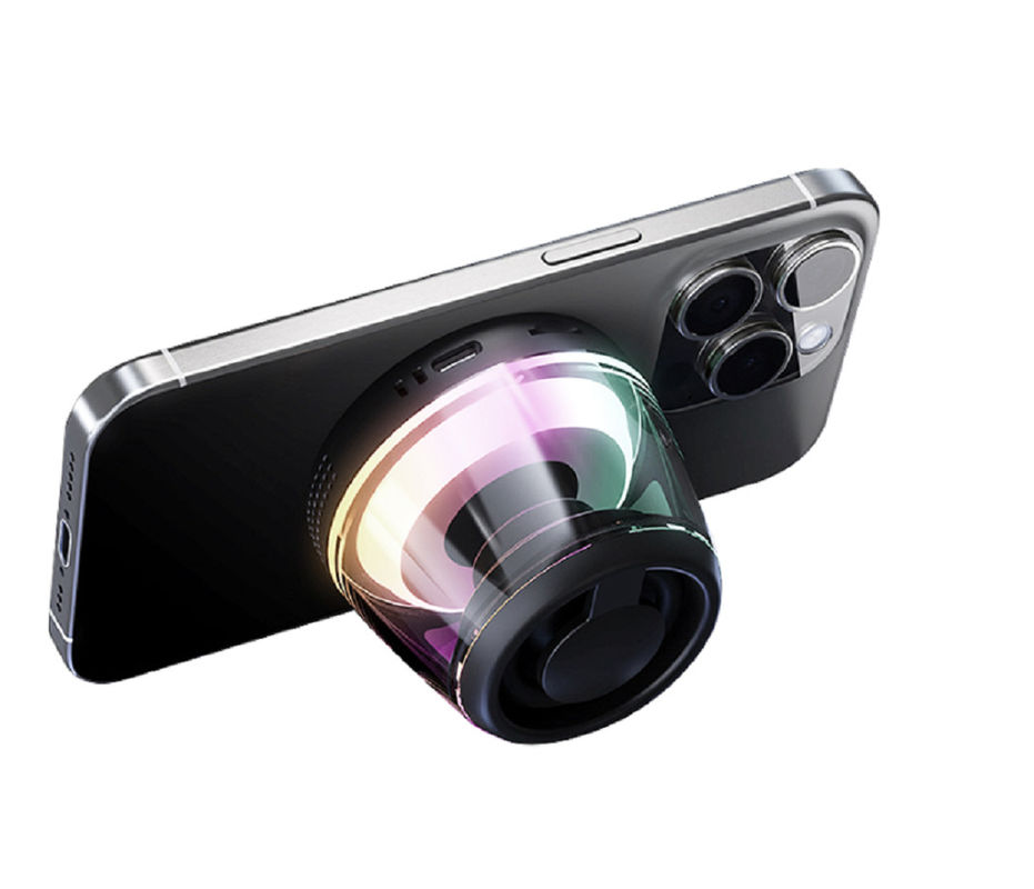 Alto-falante Bluetooth com 5W de potência, driver de 40mm, bateria de 500mAh, luz RGB, Bluetooth 5.3, design compacto 4x5x5.5cm