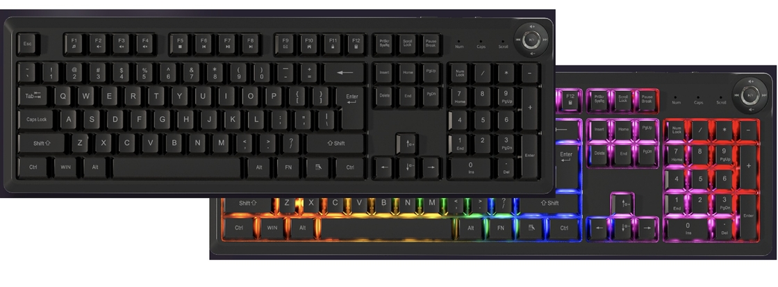 Ultra Slim Portátil FN Multimédia Membrana teclado 448*143*32mm 610g Peso líquido ABS preto Keycaps Membrana de prata