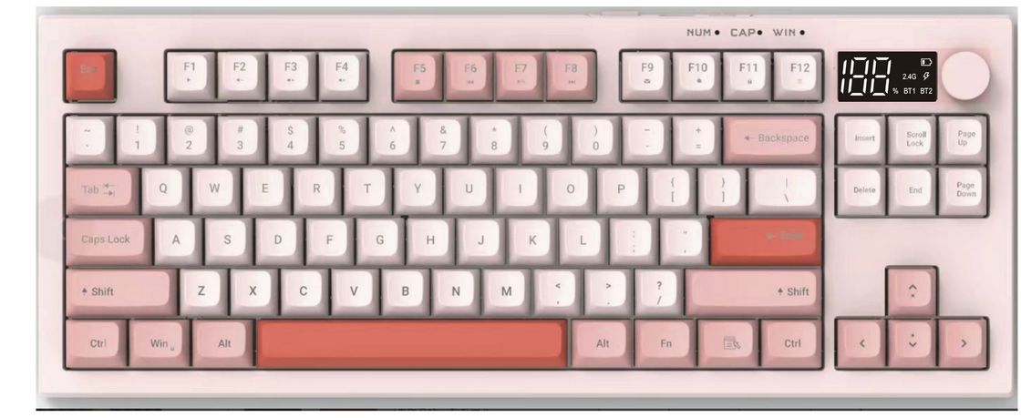 teclado retro iluminado de dois modos feito de material ABS com placa de ferro reforçado