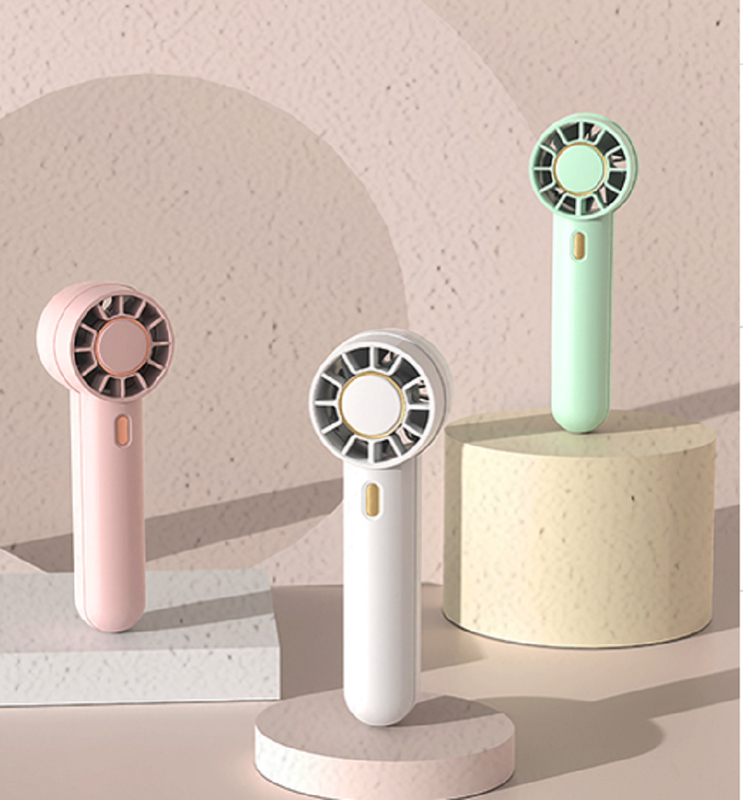 Materiais ABS 3 velocidades Tipo-C Mini Fan recarregável 6H Tempo de execução 1200mAh Bateria Branco Verde Rosa