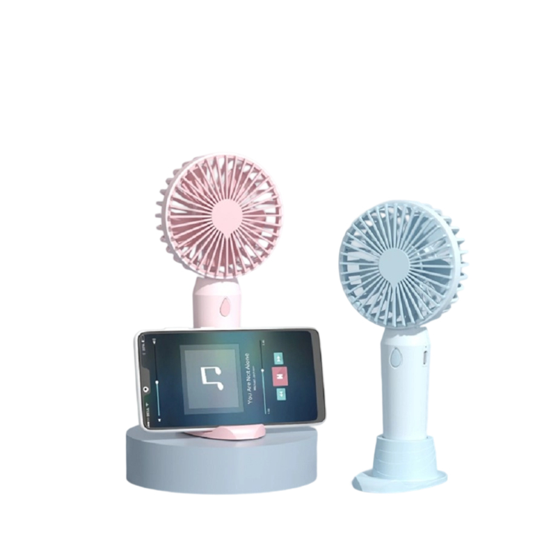 Materiais ABS+PP Mini Ventilador Recarregável Tipo-C de 3 Velocidades 6H de Autonomia Bateria de 1200mAh Branco Azul Rosa