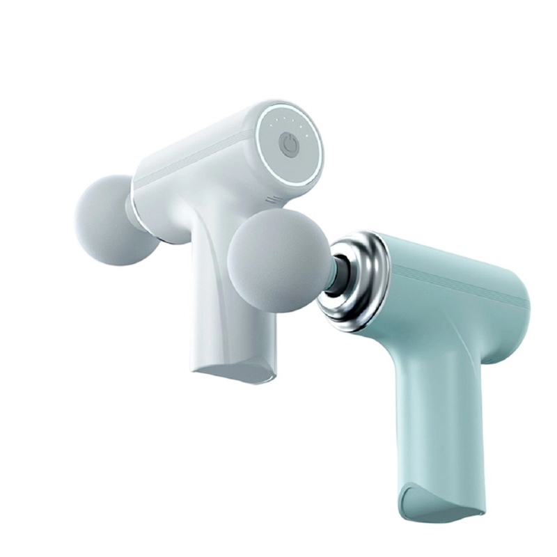 ETEK 6-Modo Pistola de Massagem Muscular Profissional 25W 4500rps Dupla Bateria de 1200mAh ABS + Corpo de Alumínio Verde Branco