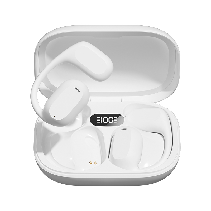 Fones de ouvido TWS ETEK com gancho Bluetooth 5.3 A2DP/AVRCP/HFP 50mAh Fone de ouvido + Placa de proteção da caixa de 300mAh