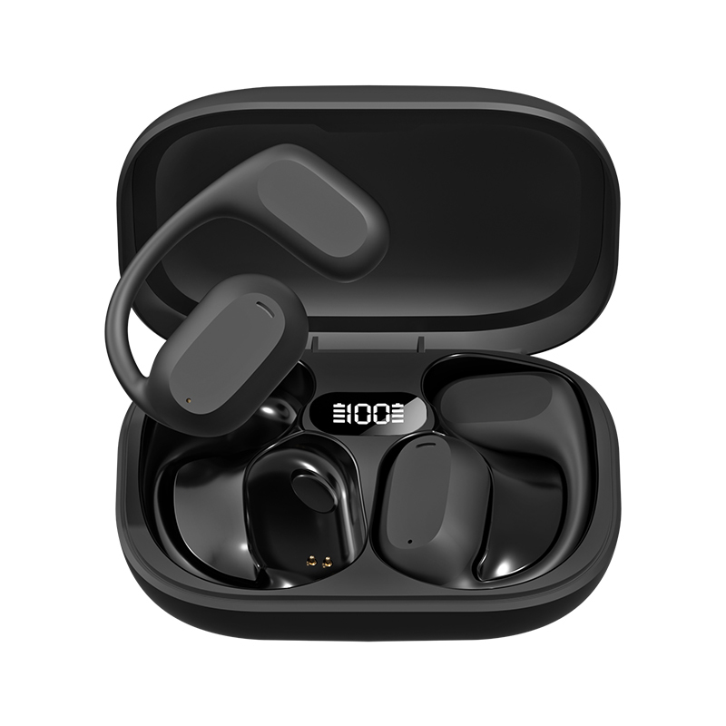 Fones de ouvido TWS ETEK com gancho Bluetooth 5.3 A2DP/AVRCP/HFP 50mAh Fone de ouvido + Placa de proteção da caixa de 300mAh