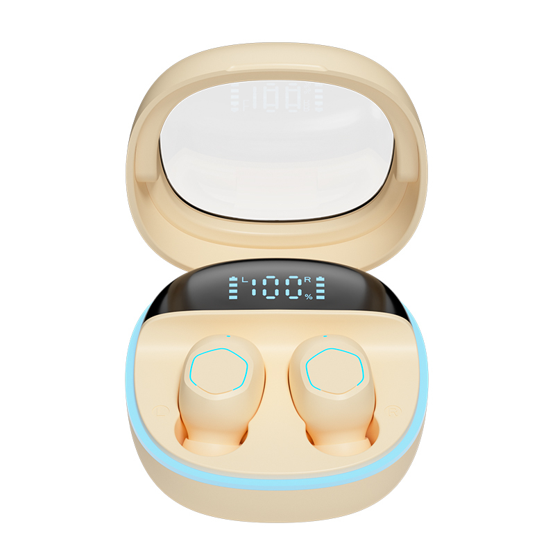 ETEK Transparente-Cover LED Display Fones de Ouvido sem fio BT 5.3 Fone de Ouvido F10 de Controle de Toque Falcão preto branco cor roxa