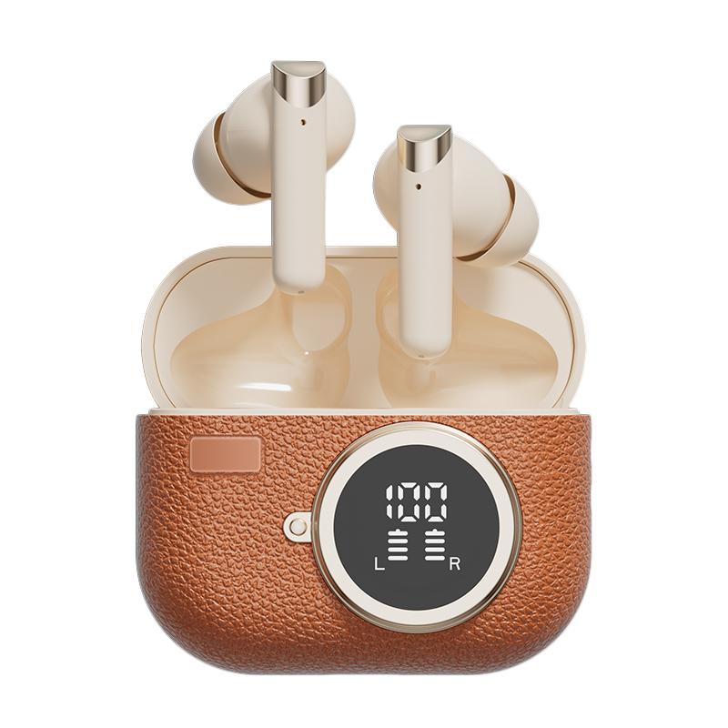 Fones de ouvido sem fio Bluetooth 5.4 ANC Fone de ouvido F10 alto-falante 300mAh Caixa Tipo-C Carregamento rápido Marrom Complexão Verde