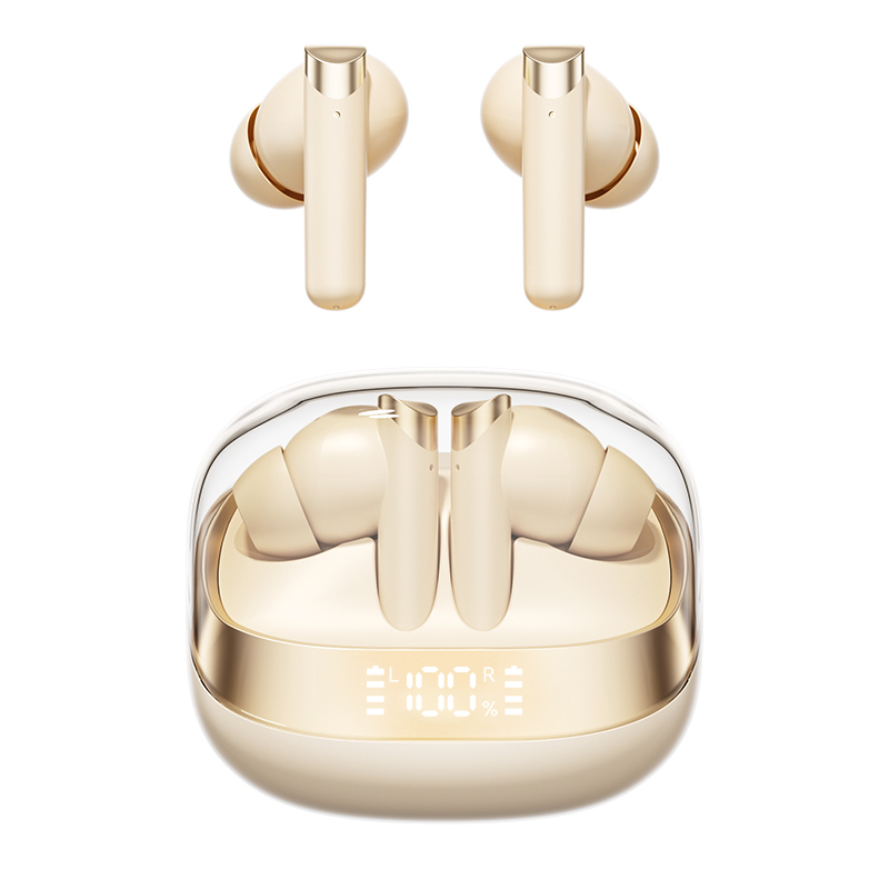 ETEK Fones de Ouvido Sem Fio Bluetooth 5.4 ANC Fone de Ouvido F10 Anel de cobre Porta-vozes 300mAh Case Preto e Branco Complexão