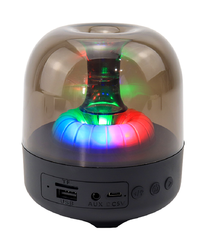 ETEK Bluetooth 5.3 alto-falante,5W 52MM Driver, Bateria de 500mAh, Material ABS+PC, Luz RGB, AUX/TF/FM/USB Reprodução e chamada ((preto)