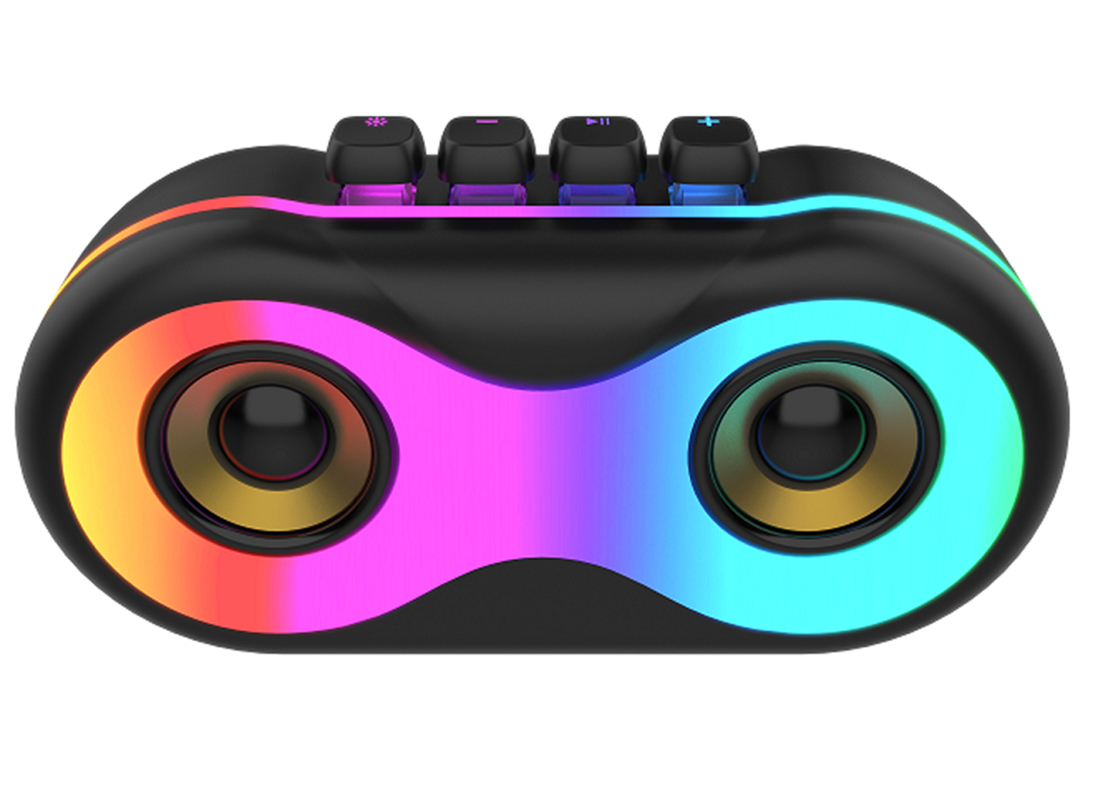 Alto-falante ETEK Bluetooth 5.3 com luz RGB, alto-falante com driver duplo de 52mm com estéreo de 16W, carregamento TYPE-C, bateria de 1800mAh
