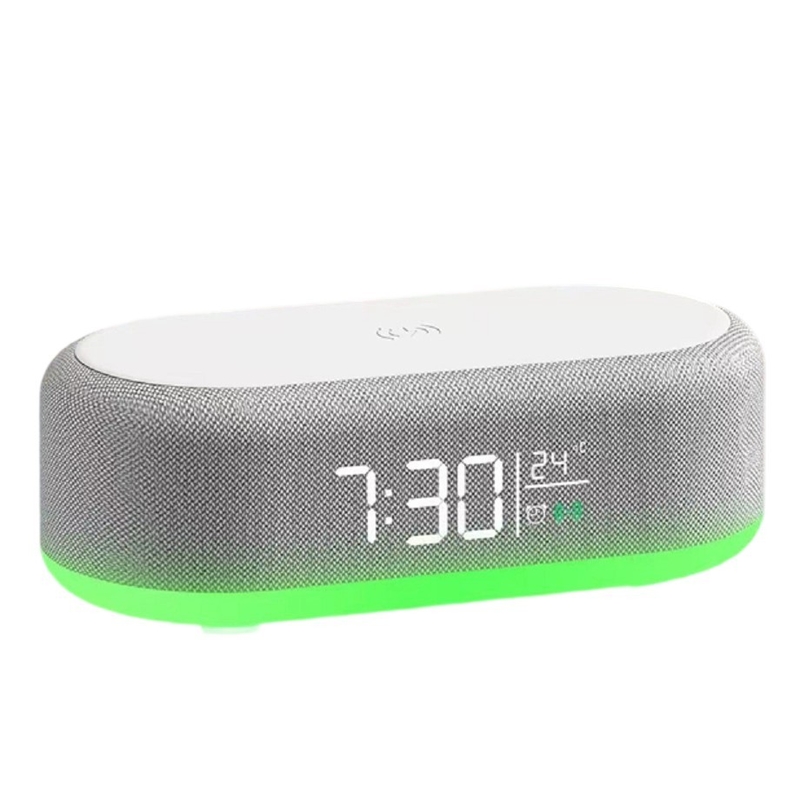 ETEK Bluetooth 5.3 alto-falante multifunção com display de temperatura, relógio, bateria de 1200mAh, carregamento sem fio de 15W, driver de 52mm 5W.
