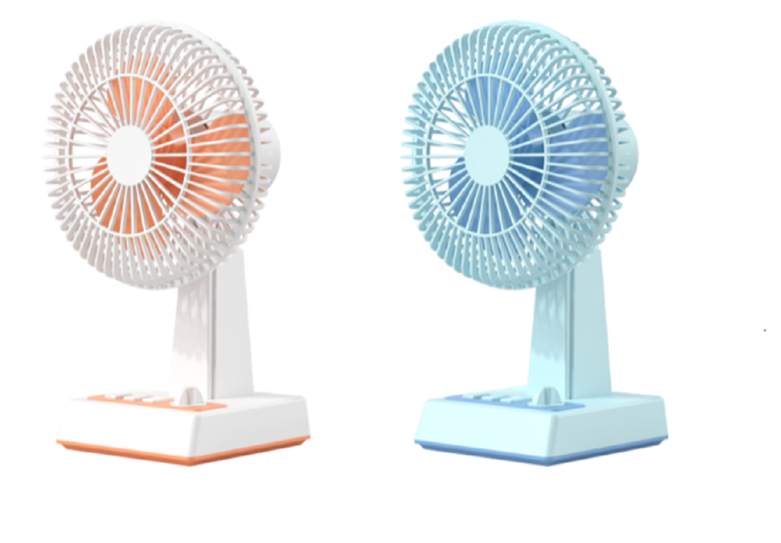 ETEK Ventilador USB portátil multifunção, pendurado/desktop Duplo uso, configurações de 3 velocidades, material ABS+PP, operação segura de baixa energia de 5V/6W
