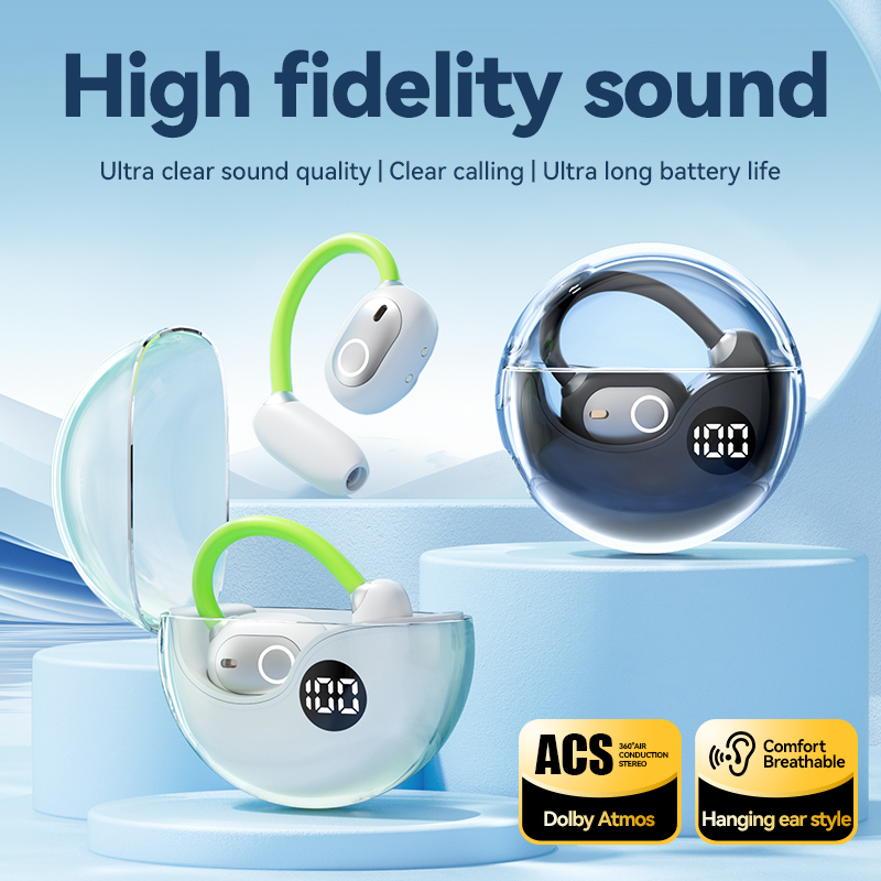 Fone de ouvido TWS ETEK Bluetooth 5.4 com sensibilidade de 115dB, célula de fone de ouvido de 40mAh + estojo de 200mAh (placa de proteção), alto-falante F13