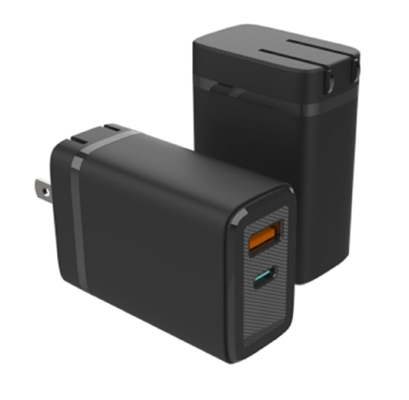 A tecnologia ETEK GaN permite um carregador de telefone rápido eficiente Distribuição inteligente de energia através de duas portas 1 USB-C + 1 USB-A