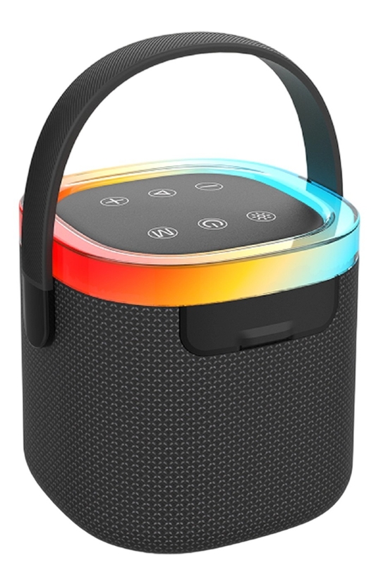 Alto-falante à prova d'água de 66mm 10W com classificação IPX5, alça de transporte, bateria de 1800mAh, AUX/TF/USB/FM, reprodução em 4 modos / Chamada