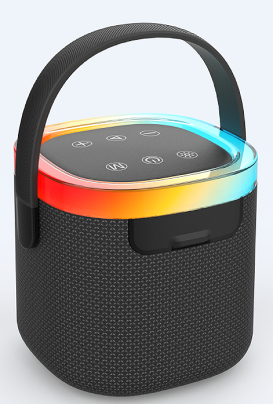 Alto-falante à prova d'água de 66mm 10W com classificação IPX5, alça de transporte, bateria de 1800mAh, AUX/TF/USB/FM, reprodução em 4 modos / Chamada
