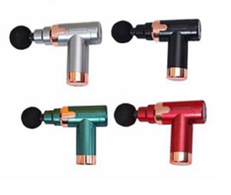 Pistolas de massagem ETEK Figura ABS + componentes eletrônicos Construção com controle de botão 1200mAh Bateria 25W 4 cabeças de massagem 4-cor