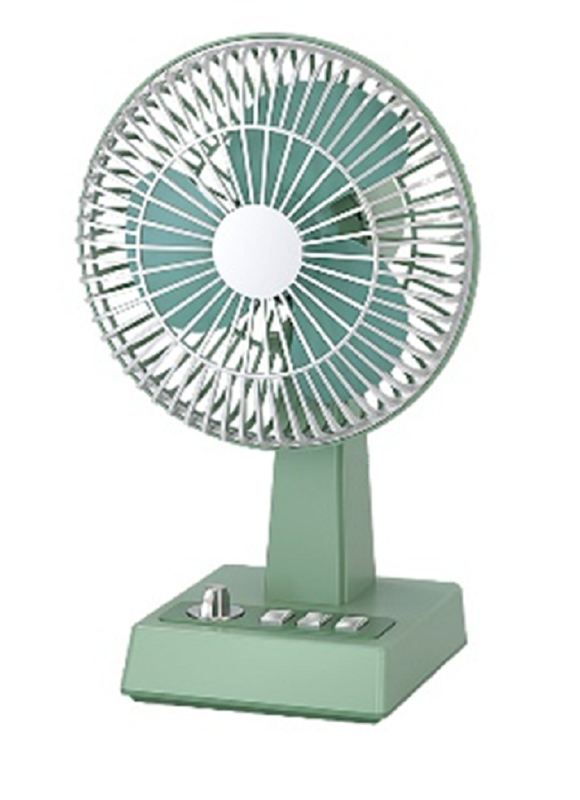 Ventilador com motor sem escova recarregável ETEK 3600mAh, autonomia de 5-8H, Verde/Rosa