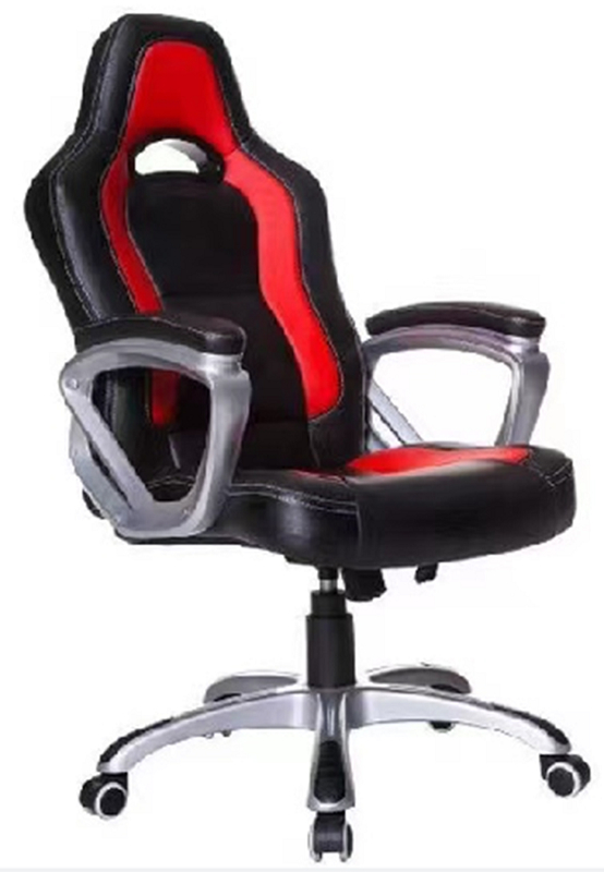 Cadeira Gamer PU Rodízios Base 320mm com Revestimento em Pó Elevador a Gás Pintado de 100mm Mecanismo de Inclinação Apoios de Braços com Revestimento em Pó e Malha