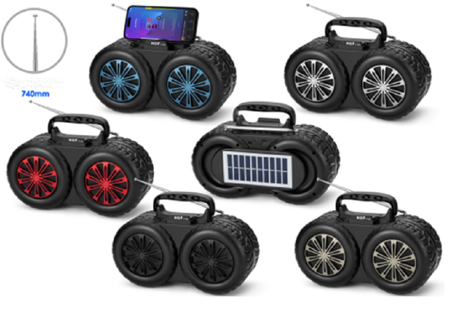 20W Solar Bluetooth Speaker, USB/TF/FM/BT/TWS, 1W painel de vidro, JL 5.3, 1200mAh, Metal Mesh, ABS, estéreo